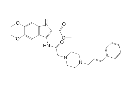 methyl 5,6-dimethoxy-3-[({4-[(2E)-3-phenyl-2-propenyl]-1-piperazinyl}acetyl)amino]-1H-indole-2-carboxylate