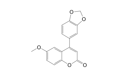 6-METHOXY-4-(3,4-METHYLENEDIOXYPHENYL)-2H-1-BENZOPYRAN-2-ONE