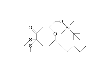 5,6,7,8-Tetrahydro-2-(T-butyl-dimethyl-silyloxymethyl)-5,5-bis(methylthio)-8-pentyl-4H-oxocen-4-one