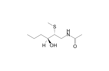 (+-)-N-[(2'R*,3'S*)-2'-Methylthio-3'-hydrohxyexyl]acetamide