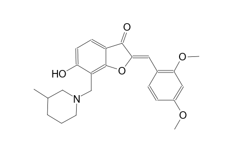 3(2H)-benzofuranone, 2-[(2,4-dimethoxyphenyl)methylene]-6-hydroxy-7-[(3-methyl-1-piperidinyl)methyl]-, (2Z)-