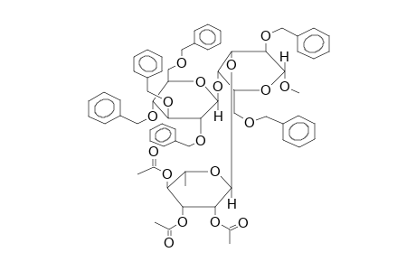 METHYL 2,6-DI-O-BENZYL-3-O-(2,3,4-TRI-O-ACETYL-ALPHA-L-RHAMNOPYRANOSYL)-4-O-(2,3,4,6-TETRA-O-BENZYL-BETA-D-GLUCOPYRANOSYL)-BETA-D-GALACTOPYRANOSIDE