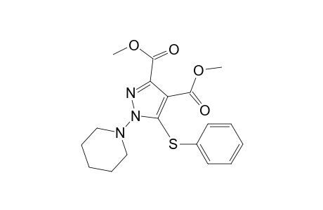 1H-Pyrazole-3,4-dicarboxylic acid, 5-(phenylthio)-1-(1-piperidinyl)-, dimethyl ester