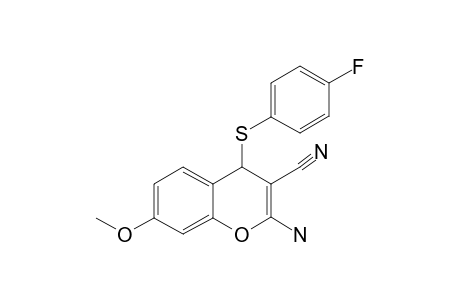 2-AMINO-4-((4-FLUOROPHENYL)-THIO)-7-METHOXY-4H-CHROMENE-3-CARBONITRILE