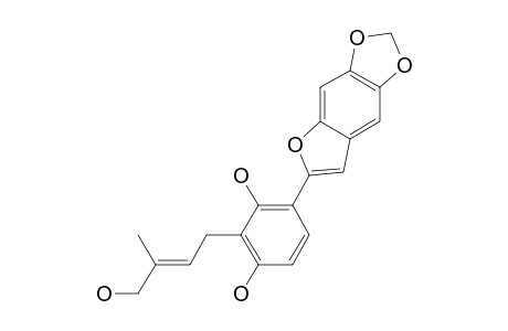 FLAVESCENONE-C;2-[2',4'-DIHYDROXY-3'-(GAMMA-HYDROXYMETHYL-GAMMA-METHYLALLYL)-PHENYL]-5,6-METHYLENEDIOXYBENZOFURAN