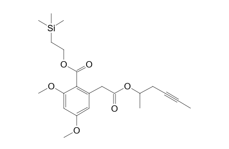 2,4-Dimethoxy-6-(1-methylpent-3-ynyloxycarbonylmethyl)benzoic acid 2-Trimethylsilanylethyl ester