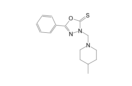 3-[(4-methyl-1-piperidinyl)methyl]-5-phenyl-1,3,4-oxadiazole-2(3H)-thione