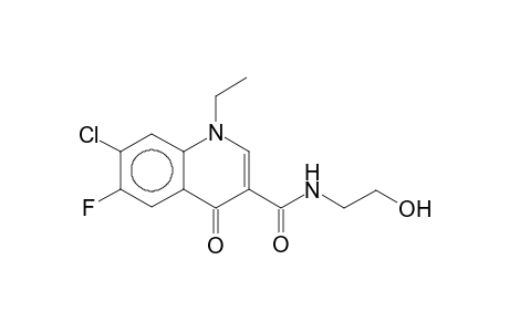 7-Chloro-1-ethyl-6-fluoro-4-oxo-1,4-dihydroquinoline-3-carboxamide, N-(2-hydroxyethyl)-