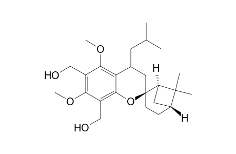 Spiro[2H-1-benzopyran-2,2'-bicyclo[3.1.1]heptane]-6,8-dimethanol, 3,4-dihydro-5,7-dimethoxy-6',6'-dimethyl-4-(2-methylpropyl)-, [1'R-[1'.alpha.,2'.alpha.(S*),5'.alpha.]]-