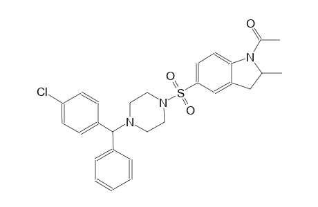 1-acetyl-5-({4-[(4-chlorophenyl)(phenyl)methyl]-1-piperazinyl}sulfonyl)-2-methylindoline