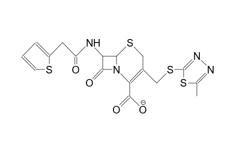 7-(2-[2]Thienyl-acetamido)-desacetoxy-3'-(5-methyl-1,3,4-thiadiazol-2-ylthio)-cephalosporanic acid, anion