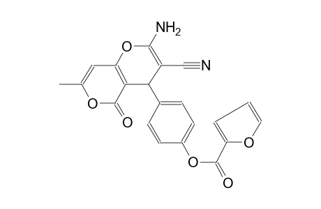 2-furancarboxylic acid, 4-(2-amino-3-cyano-7-methyl-5-oxo-4H,5H-pyrano[4,3-b]pyran-4-yl)phenyl ester