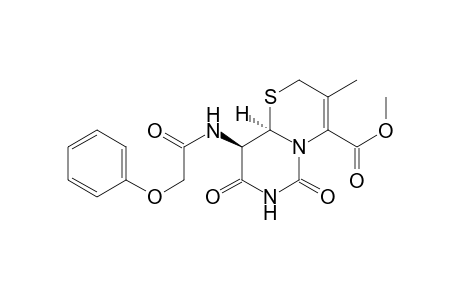 2H,6H-Pyrimido[6,1-b][1,3]thiazine-4-carboxylic acid, 7,8,9,9a-tetrahydro-3-methyl-6,8-dioxo-9-[(phenoxyacetyl)amino]-, methyl ester, (9R-trans)-