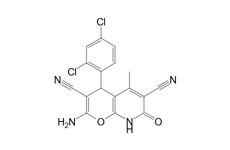 2-Amino-7,8-dihydro-5-methyl-7-oxo-4-(2,4-dichlorophenyl)-4H-pyrano[2,3-b]pyridine-3,6-dicarbonitrile