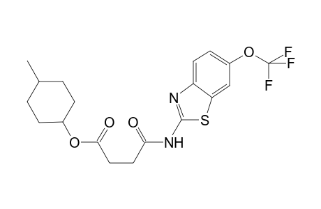 Butanoic acid, 4-oxo-4-[[6-(trifluoromethoxy)-1,3-benzothiazol-2-yl]amino]-, 4-methylcyclohexyl ester