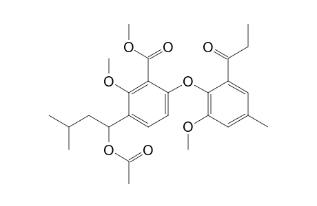 TENELATE-B;METHYL-3-(1-ACETOXY-3-METHYLBUTYL)-2-METHOXY-6-(2-METHOXY-4-METHYL-6-PROPYLPHENOXY)-BENZOATE