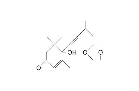 2-Cyclohexen-1-one, 4-[4-(1,3-dioxolan-2-yl)-3-methyl-3-buten-1-ynyl]-4-hydroxy-3,5,5-trimethyl-, (Z)-