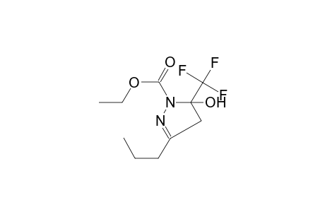 1H-pyrazole-1-carboxylic acid, 4,5-dihydro-5-hydroxy-3-propyl-5-(trifluoromethyl)-, ethyl ester