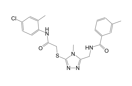 N-[(5-{[2-(4-chloro-2-methylanilino)-2-oxoethyl]sulfanyl}-4-methyl-4H-1,2,4-triazol-3-yl)methyl]-3-methylbenzamide