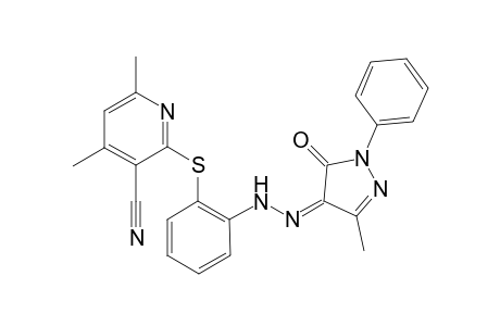 4-{[(4',6'-Dimethyl-3'-cyano-2'-pyridiny)thio]-2-phenylhydrazono]-5-methyl-2-phenyl-2,4-dihydropyrazol-3-one
