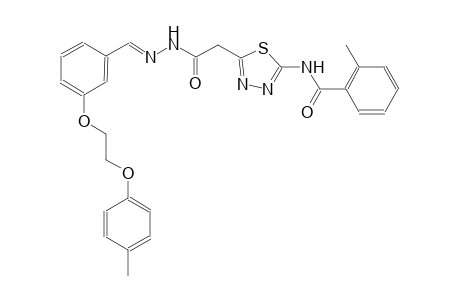 2-methyl-N-{5-[2-((2E)-2-{3-[2-(4-methylphenoxy)ethoxy]benzylidene}hydrazino)-2-oxoethyl]-1,3,4-thiadiazol-2-yl}benzamide