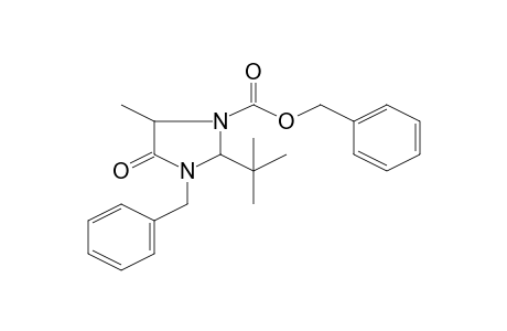 Benzyl 3-benzyl-2-tert-butyl-5-methyl-4-oxo-1-imidazolidinecarboxylate