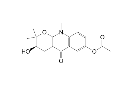 5H-Pyrano[2,3-b]quinolin-5-one, 7-(acetyloxy)-2,3,4,10-tetrahydro-3-hydroxy-2,2,10-trimethyl-, (R)-