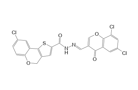 8-chloro-N'-[(E)-(6,8-dichloro-4-oxo-4H-chromen-3-yl)methylidene]-4H-thieno[3,2-c]chromene-2-carbohydrazide