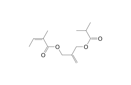2-Butenoic acid, 2-methyl-, 2-[(2-methyl-1-oxopropoxy)methyl]-2-propenyl ester, (Z)-