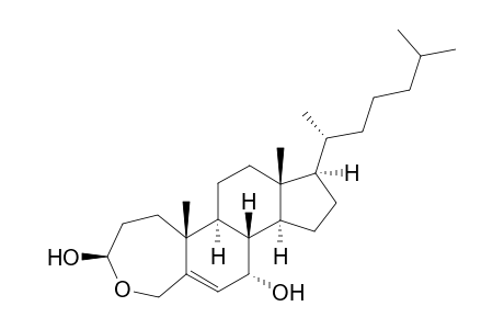 1H-Cyclopenta[5,6]naphth[2,1-c]oxepin, A-homo-4-oxacholest-5-ene-3,7-diol deriv.