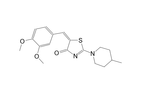 4(5H)-thiazolone, 5-[(3,4-dimethoxyphenyl)methylene]-2-(4-methyl-1-piperidinyl)-, (5E)-