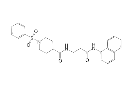 N-[3-(1-naphthylamino)-3-oxopropyl]-1-(phenylsulfonyl)-4-piperidinecarboxamide