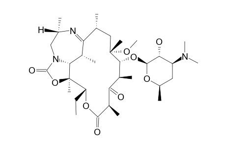 11-AMINO-9-DEOXO-3,11-DIDEOXY-9,11-N-(2S-METHYL)-NITRILOETHANO-3-OXO-5-O-DESOSAMINYL-6-O-METHYLERYTHRONOLIDE-A-11,12-CYCLIC-CARBAMATE