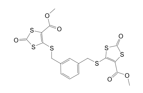 5-[[3-[[(5-carbomethoxy-2-keto-1,3-dithiol-4-yl)thio]methyl]benzyl]thio]-2-keto-1,3-dithiole-4-carboxylic acid methyl ester