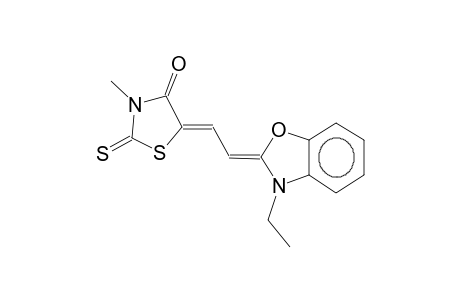2-[2-(2-thioxo-3-methyl-4-oxo-1,3-thiazolidin-5-ylidene)ethylidene]-3-ethyl-2,3-dihydrobenzoxazole