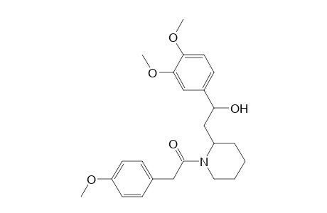 2-[2-(3,4-Dimethoxyphenyl)-2-hydroxyethyl]-1-[(4-methoxyphenyl)acetyl]piperidine