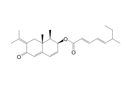 2,4-Octadienoic acid, 6-methyl-, 1,2,6,7,8,8a-hexahydro-1,8a-dimethyl-7-(1-methylethylidene)-6-oxo-2-naphthalenyl ester, [1.alpha.,2.alpha.(2E,4E,6S*),8a.alpha.]-(+)-