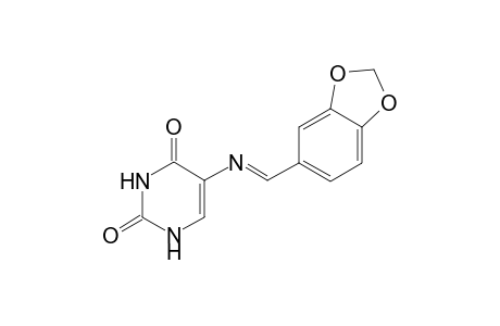 (E)-5-((benzo[d][1,3]dioxol-5-ylmethylene)amino)pyrimidine-2,4(1H,3H)-dione