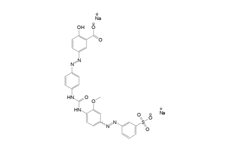 Salicylic acid, 5-[[p-[3-[2-methoxy-4-[(m-sulfophenyl)azo]phenyl]ureido]phenyl]azo]disodium salt