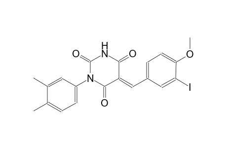 (5E)-1-(3,4-dimethylphenyl)-5-(3-iodo-4-methoxybenzylidene)-2,4,6(1H,3H,5H)-pyrimidinetrione