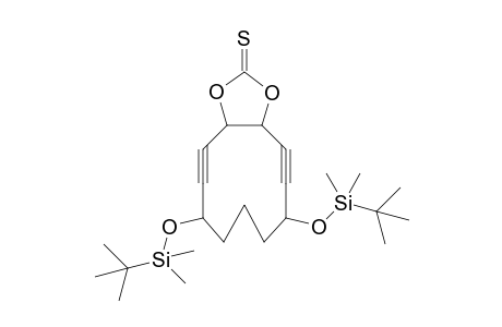Bicyclo[9.3.0]-3,7-di(t-butyldimethylsilyloxy)-13-thiono-12,14-dioxa-2,9-tetradecadiyne