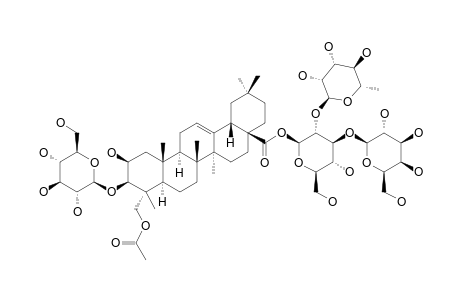 PERENNISOSIDE_VI;3-O-BETA-D-GLUCOPYRANOSIDE_OF_23-O-ACETYLBAYOGENIN_28-O-ALPHA-L-RHAMNOPYRANOSYL-(1->2)-[BETA-D-GALACTOPYRANOSYL-(1->3)]-BETA-D-GLU