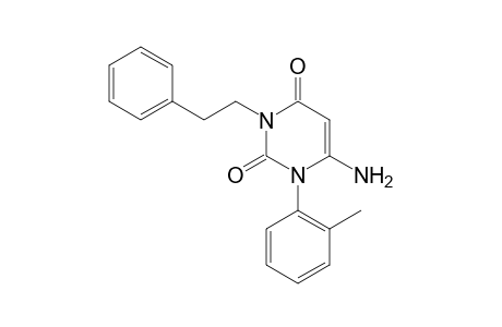 Pyrimidine-2,4(1H,3H)-dione, 6-amino-1-(2-methylphenyl)-3-(2-phenylethyl)-