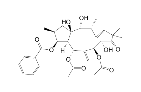 5,7-Diacetoxy-3-(benzoyloxy)-8,14,15-trihydroxy-9-oxo-Jatropha-6(17),11(E)-diene