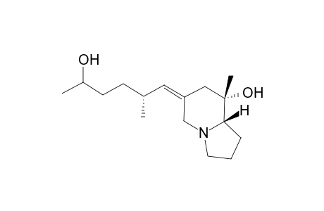 6-(2'-Methyl-5'-hydroxyhexylidene)-8-methyl-8-hydroxy-indolizidine