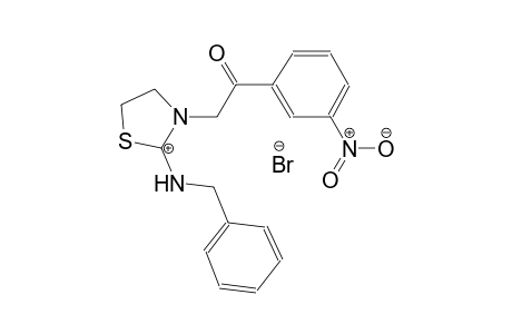 (E)-N-(3-(2-(3-nitrophenyl)-2-oxoethyl)thiazolidin-2-ylidene)-1-phenylmethanaminium bromide