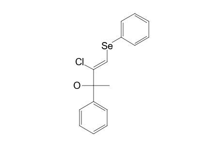 E-1-METHYL-1-PHENYL-2-CHLORO-3-PHENYLSELENO-2-PROPEN-1-OL