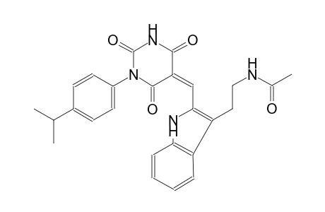 N-(2-{2-[(Z)-(1-(4-isopropylphenyl)-2,4,6-trioxotetrahydro-5(2H)-pyrimidinylidene)methyl]-1H-indol-3-yl}ethyl)acetamide