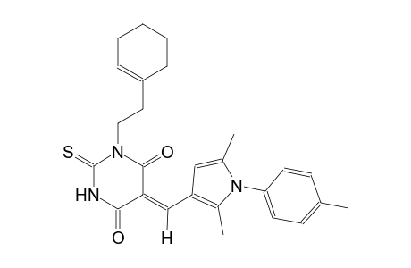(5Z)-1-[2-(1-cyclohexen-1-yl)ethyl]-5-{[2,5-dimethyl-1-(4-methylphenyl)-1H-pyrrol-3-yl]methylene}-2-thioxodihydro-4,6(1H,5H)-pyrimidinedione