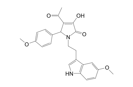 2H-Pyrrol-2-one, 4-acetyl-1,5-dihydro-3-hydroxy-1-[2-(5-methoxy-1H-indol-3-yl)ethyl]-5-(4-methoxyphenyl)-